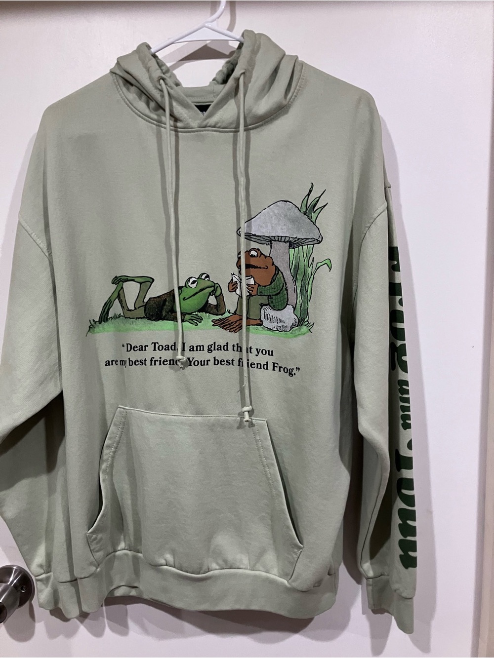 Frog And Toad Sage Green Graphic Hoodie Sweatshirt Large Bookish Cottagecore⁠ - Picture 2 of 7